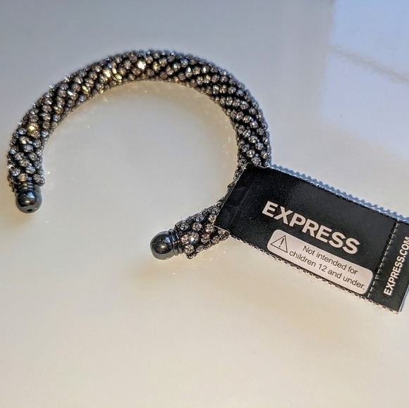 Express Rhinestone Black Cuff Bangle NWT - Picture 3 of 3